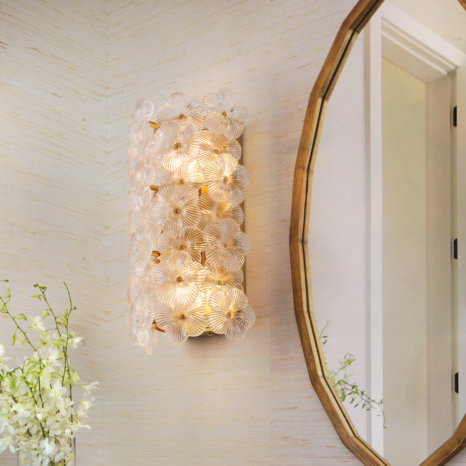 2-Light+Glass+Floral+Wall+